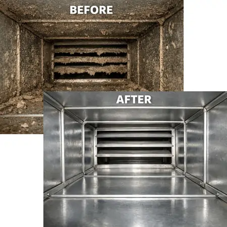 air duct cleaning before and after